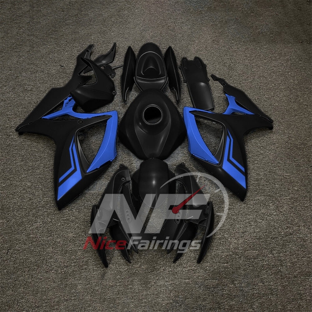 For Suzuki GSX-R600 GSX-R750 K6 2006-2007 Sportbike Fairing Set Black Gray Custom Painted Plastics | NiceFairings - paint design NO.5 option image