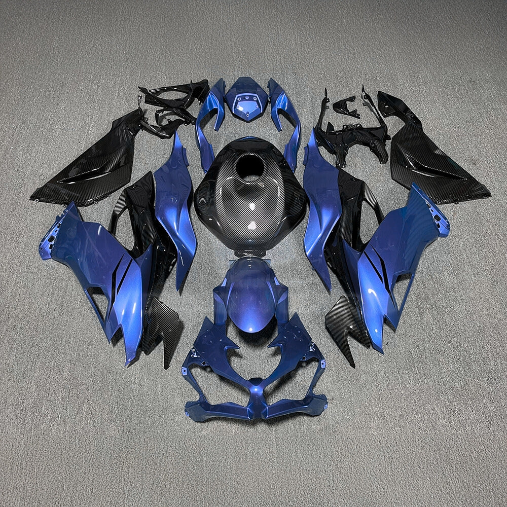 For Kawasaki ZX6R 636 Custom Painted ABS Body Kit Blue Silver Special Edition | NiceFairings - paint design NO.6 option image