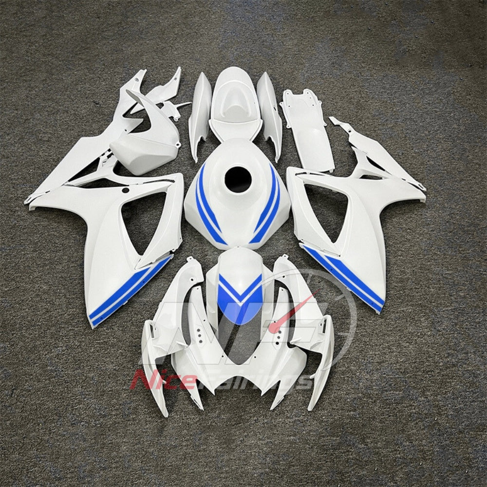 For Suzuki GSXR600 GSXR750 K6 2006-2007 ABS Body Kit White Street Track Fairings | NiceFairings - main product image