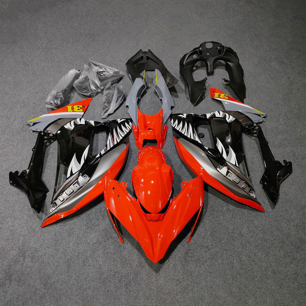Ninja 650 ER-6F 2017-2019 Replacement Fairing Set graphite grey tank-cover | NiceFairings - paint design NO.5 option image