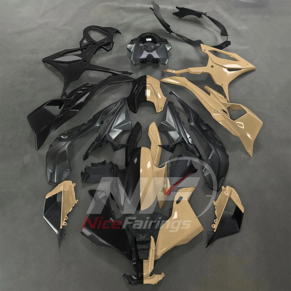 For BMW S1000RR 2025-2026 Green Black ABS Body Kit with Street and Track Fairing Panels | NiceFairings - paint design NO.5 option image
