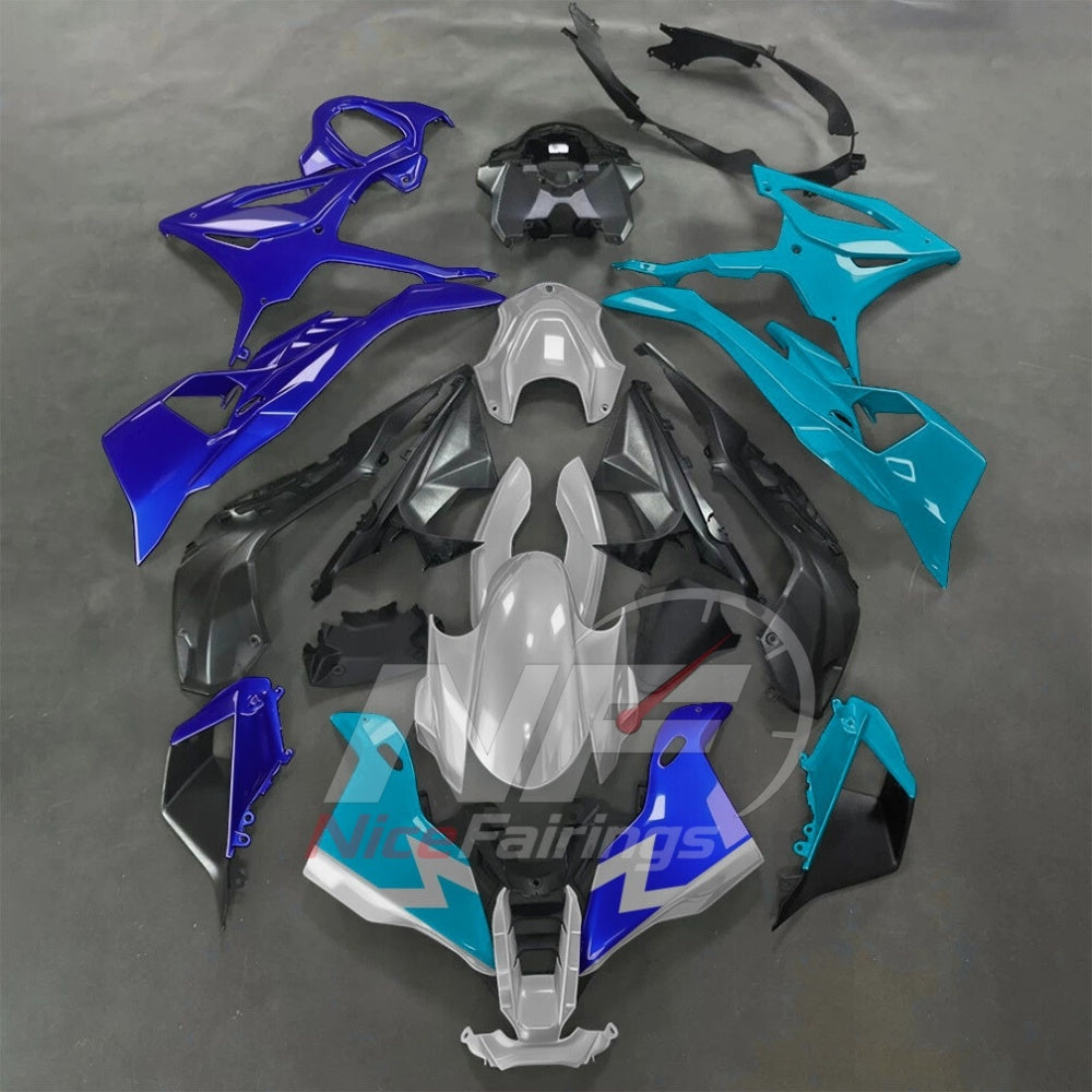 For BMW S1000RR 2025-2026 Blue Black Painted ABS Fairings with Complete Replacement Bodywork | NiceFairings - paint design NO.5 option image