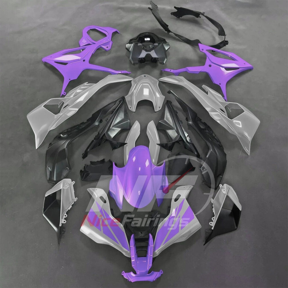 For BMW S1000RR 2025-2026 Purple Black Painted ABS Fairings with Complete Replacement Bodywork | NiceFairings - paint design NO.5 option image