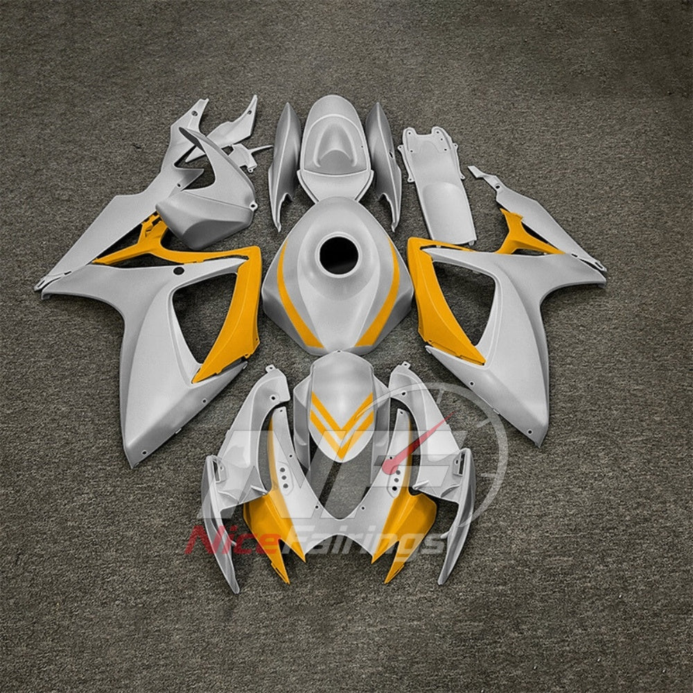 For Suzuki GSX-R600 GSX-R750 K6 2006-2007 Sportbike Fairing Set Gray Black Custom Painted Plastics | NiceFairings - paint design NO.3 option image