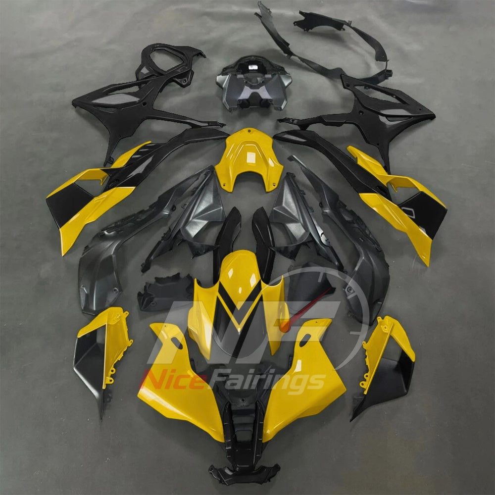 For BMW S1000RR 2025-2026 Yellow Black Sportbike Fairing Set with Custom Painted Plastics | NiceFairings - paint design NO.5 option image