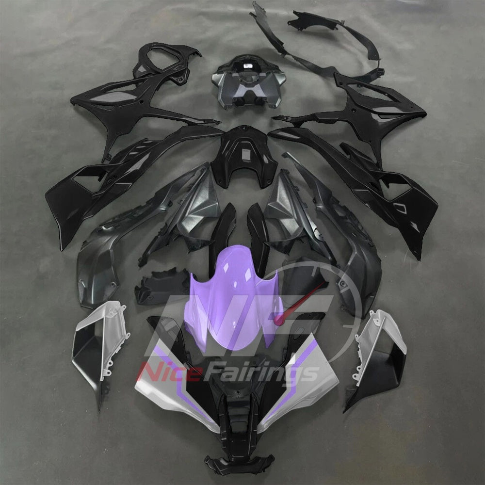 For BMW S1000RR 2025-2026 Purple Black Painted ABS Fairings with Complete Replacement Bodywork | NiceFairings - paint design NO.8 option image
