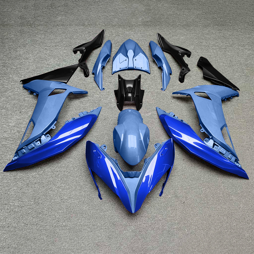 KAWASAKI Ninja 650 2017-2019 Sportbike Fairings white black | NiceFairings - paint design NO.9 option image