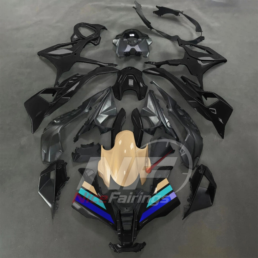 For BMW S1000RR 2025-2026 Yellow Black Sportbike Fairing Set with Custom Painted Plastics | NiceFairings - paint design NO.3 option image