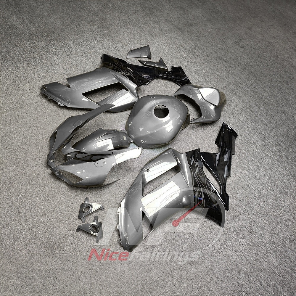Kawasaki ZX6R 2007-2008 Silver-black panel layout - angled view