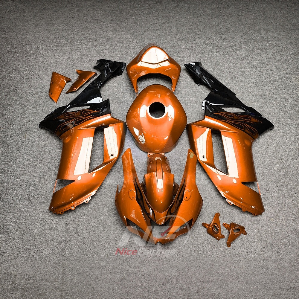 Kawasaki ZX6R 2007-2008 Orange-black panel layout - front view
