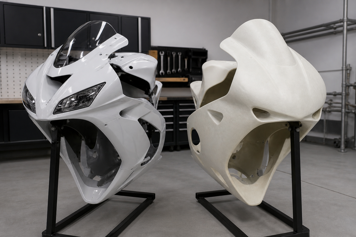 ABS street fairing kit compared with fiberglass race bodywork