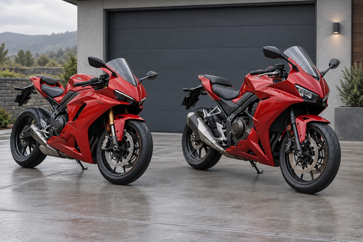AI-generated editorial illustration for Honda CBR600RR vs CBR650R Bodywork What to Check Before You Buy. Not an actual product or fitment photograph.