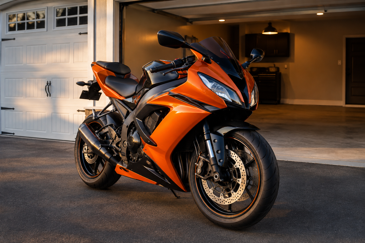 Completed orange and black supersport motorcycle illustrating K11 fairings
