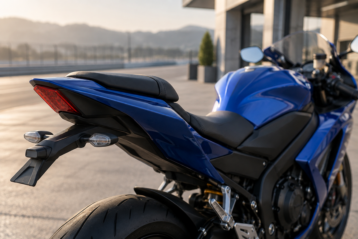 AI-generated editorial illustration for Which Yamaha R6 Tail Fairing, Passenger Seat, or Seat Cowl?. Not an actual product or fitment photograph.