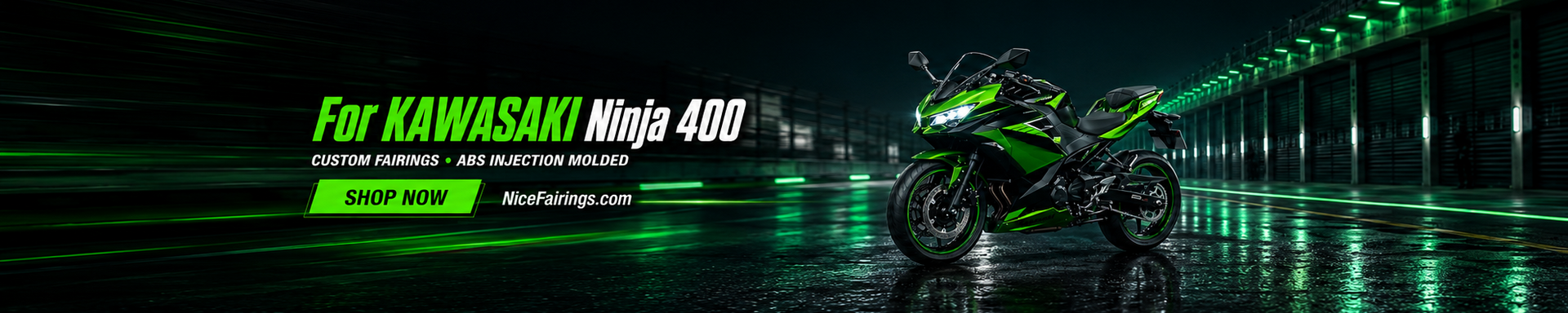 Custom KAWASAKI Ninja400 Motorcycle Fairings from Nicefairings