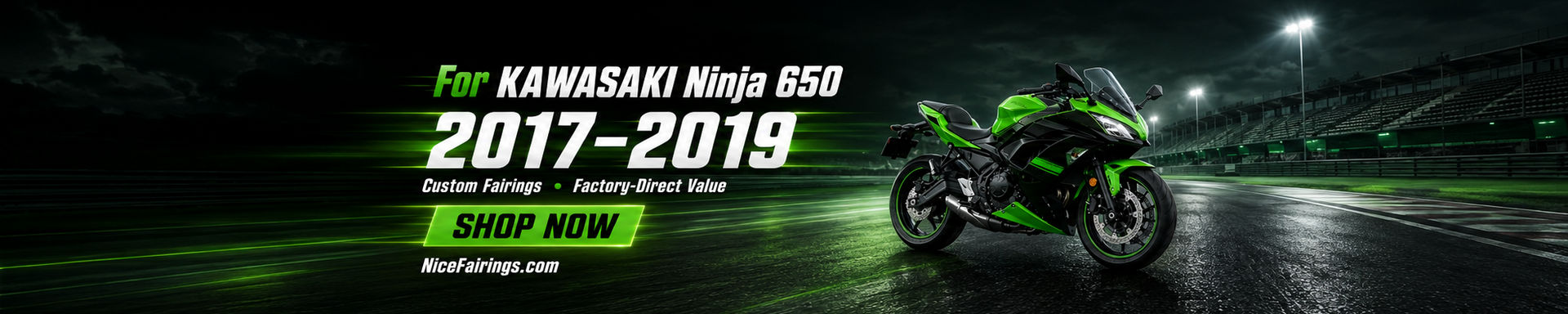 Custom ABS fairings kit for KAWASAKI N650 ER-6F 2017-2019. Ideal replacement bodywork for scratched or damaged panels.