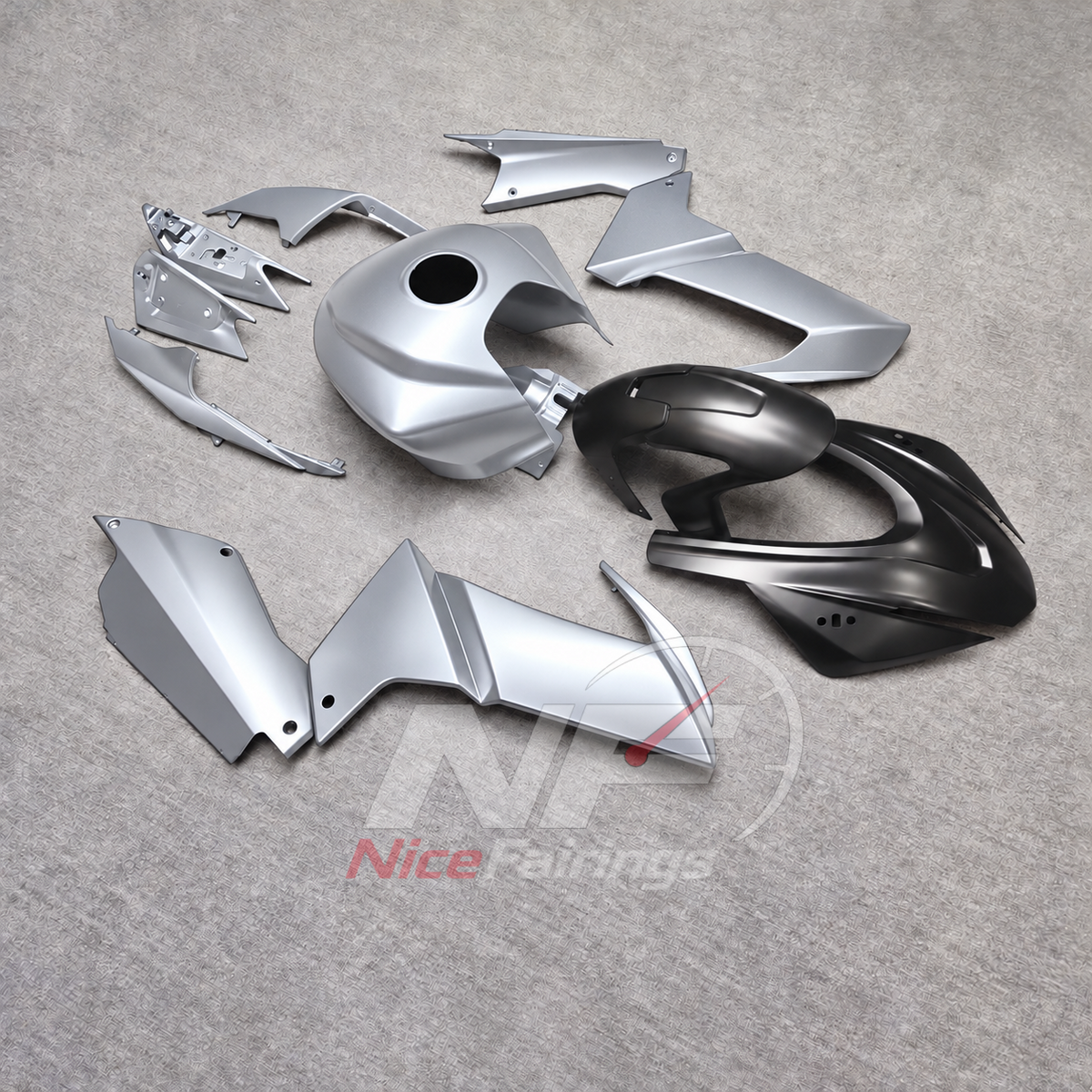 Fairing Kit Fits 2020-2024 APRILIA RS660 - Injection-Molded ABS - Silver | NiceFairings - front angle image