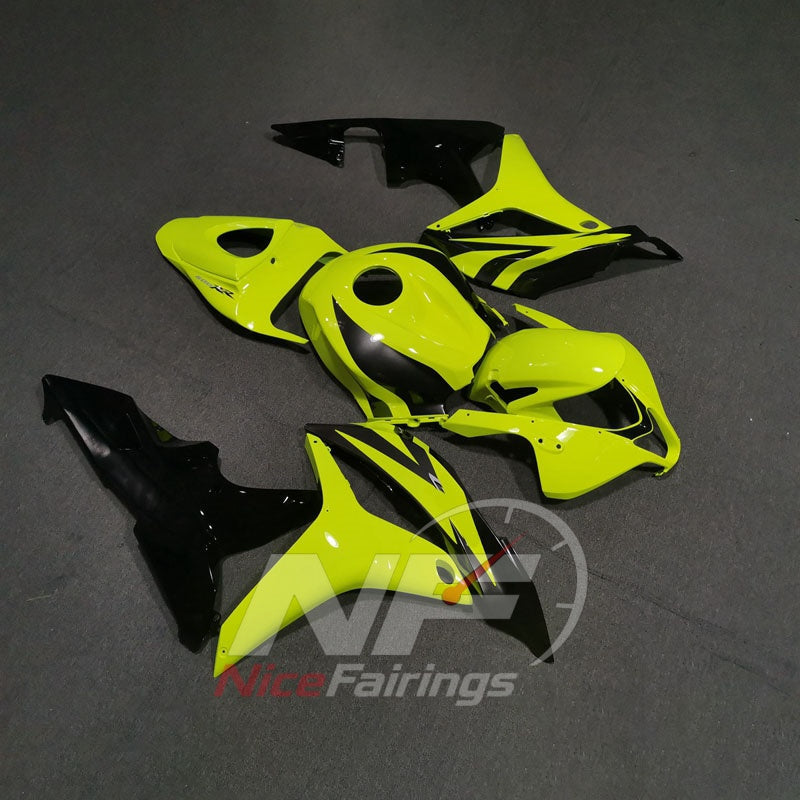 Replacement Yellow ABS Plastic Cowling Kit Fits 2007-2008 Honda CBR600RR F5 | NiceFairings - side angle image