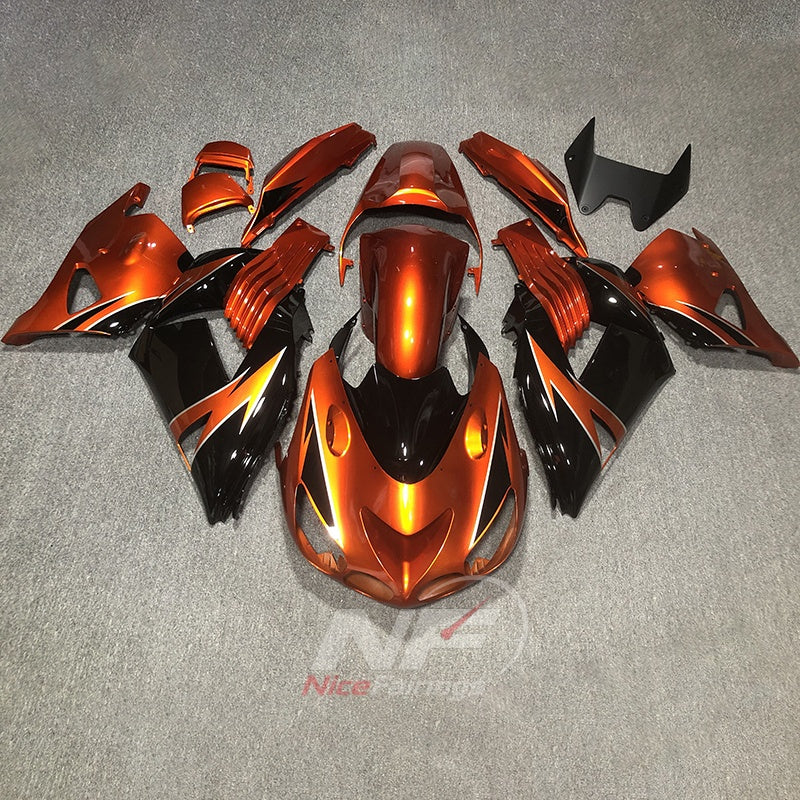 Fairing Kit Fits 2006-2011 KAWASAKI Ninja ZX-14 / ZZR1400 - ABS Plastic Bodywork - Silver White Black | NiceFairings - paint design NO.5 option image
