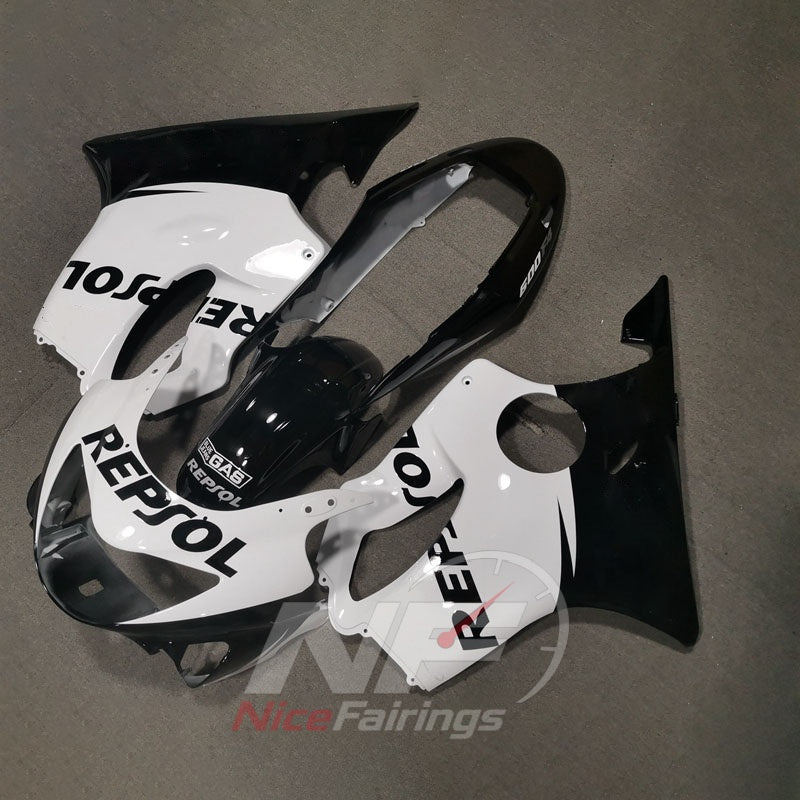 Fairing Kit Fits 1999-2000 HONDA CBR600 F4 - ABS Plastic - White Black | NiceFairings - front angle image