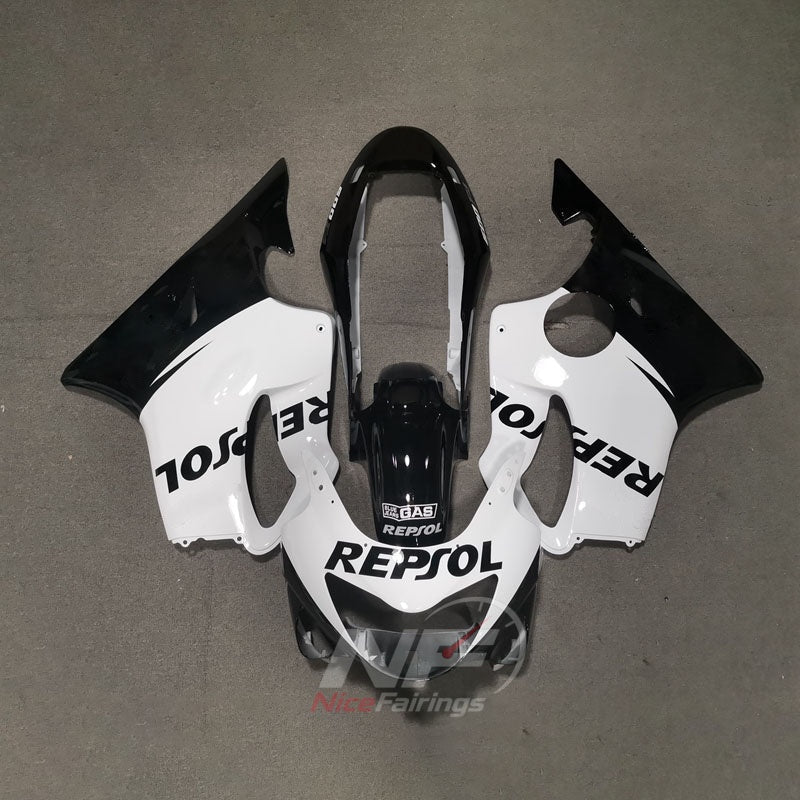 Fairing Kit Fits 1999-2000 HONDA CBR600 F4 - ABS Plastic - Yellow Blue White | NiceFairings - paint design NO.2 option image