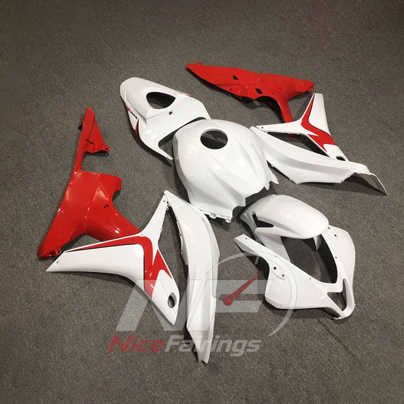 Aftermarket White ABS Fairing Panel Kit Fits Honda CBR600RR F5 2007-2008 | NiceFairings - side angle image