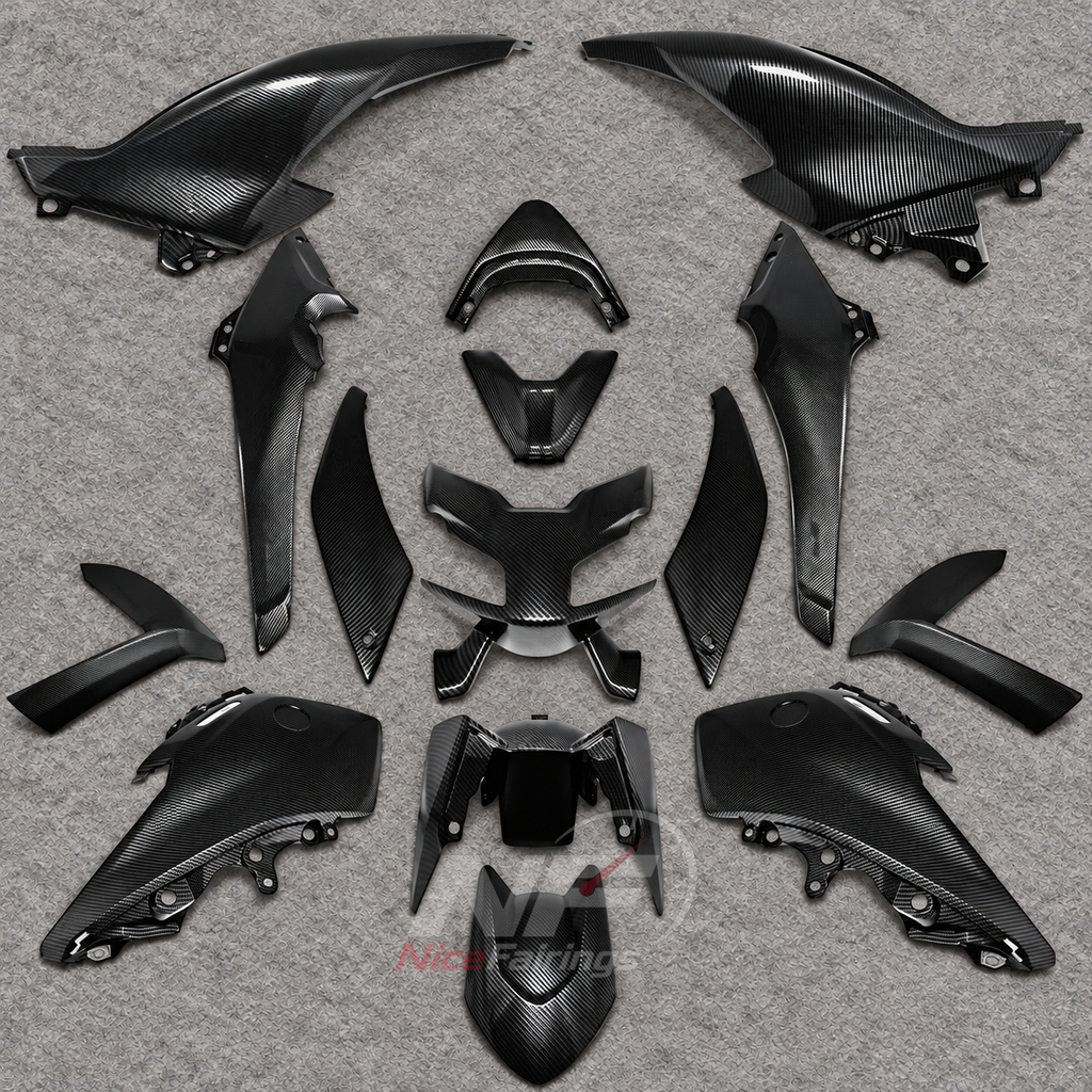 Custom Fairings Fit 2022-2024 YAMAHA TMAX560 - Scooter ABS Bodywork - Black Carbon Fiber Look | NiceFairings - main product image