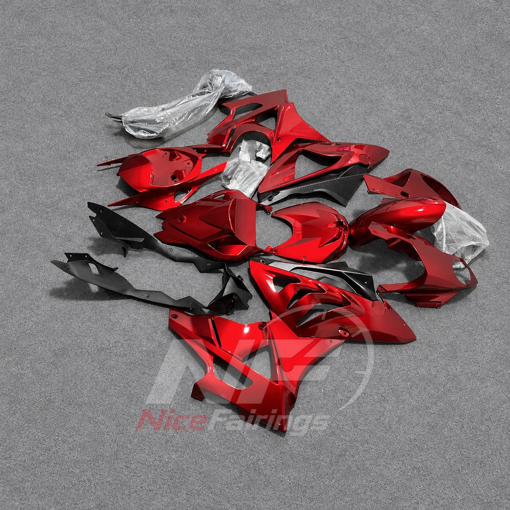 Fairing Kit Fits 2009-2014 BMW S1000RR - ABS Plastic Bodywork - Red Black | NiceFairings - side angle image