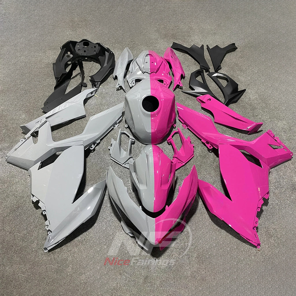 ABS Injection Body Panels Kit Fits KAWASAKI Ninja 400 EX400R 2018-2024 - Pink White | NiceFairings - main product image