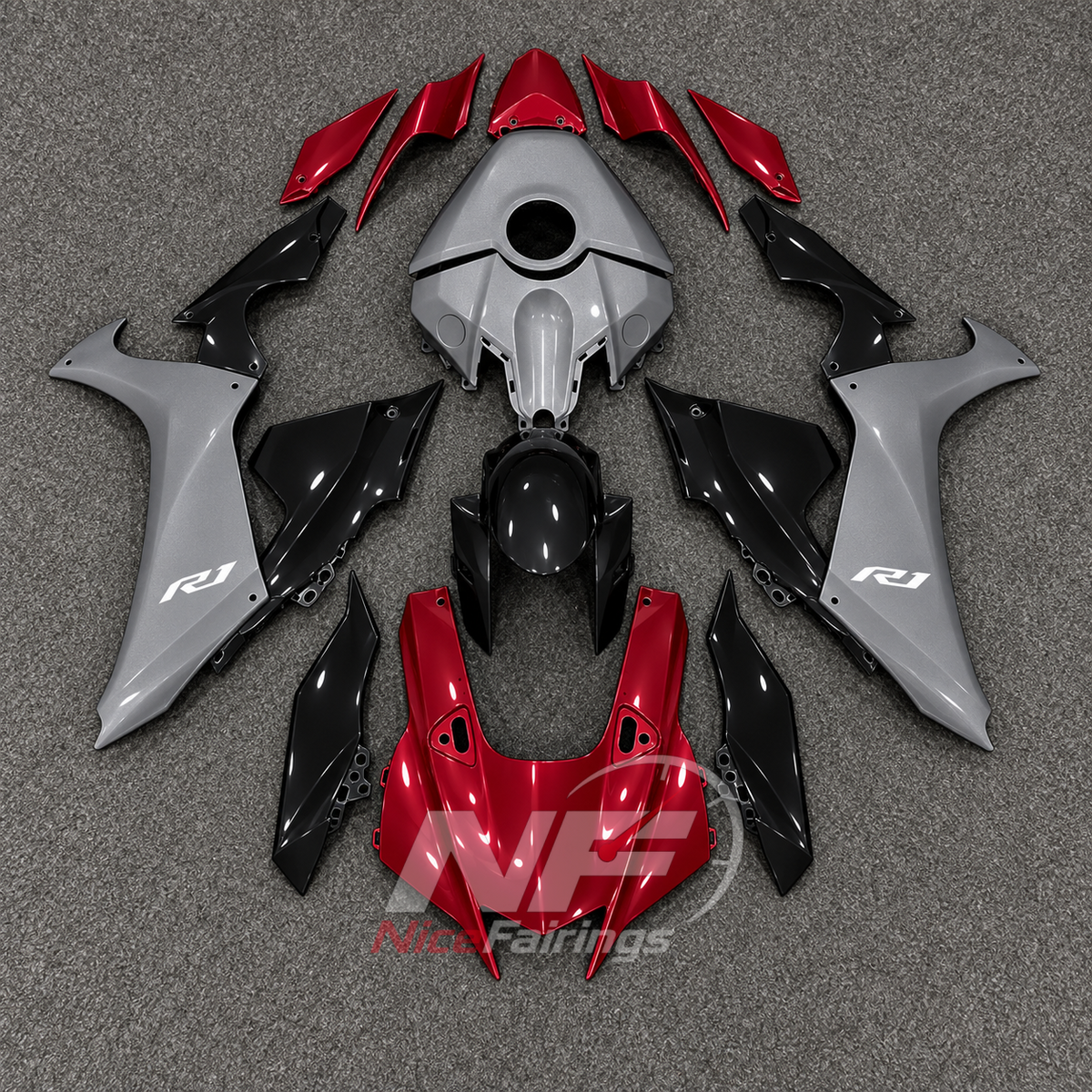 For Yamaha YZFR1 RN65 2020-2025 Blue White Fairings Kit | NiceFairings - paint design NO.5 option image