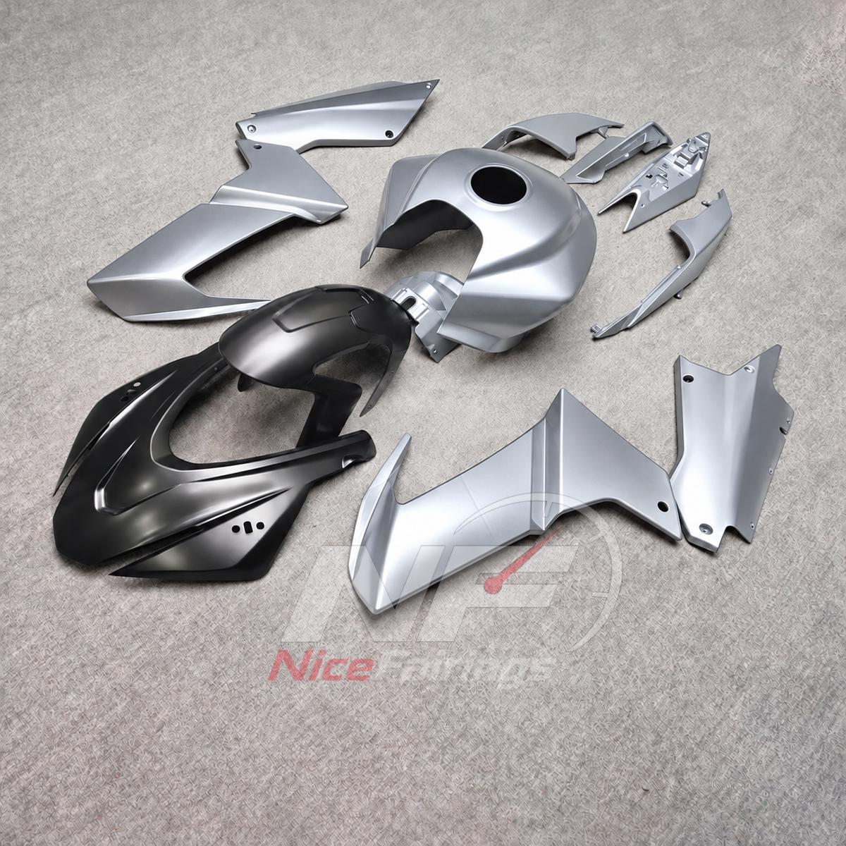 Fairing Kit Fits 2020-2024 APRILIA RS660 - Injection-Molded ABS - Silver | NiceFairings - side angle image