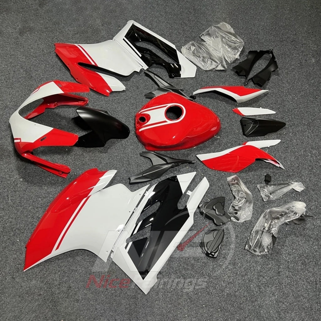 Fairing Kit Fits 2015-2019 DUCATI Panigale 959 1299 - ABS Plastic - Red White Black | NiceFairings - front angle image