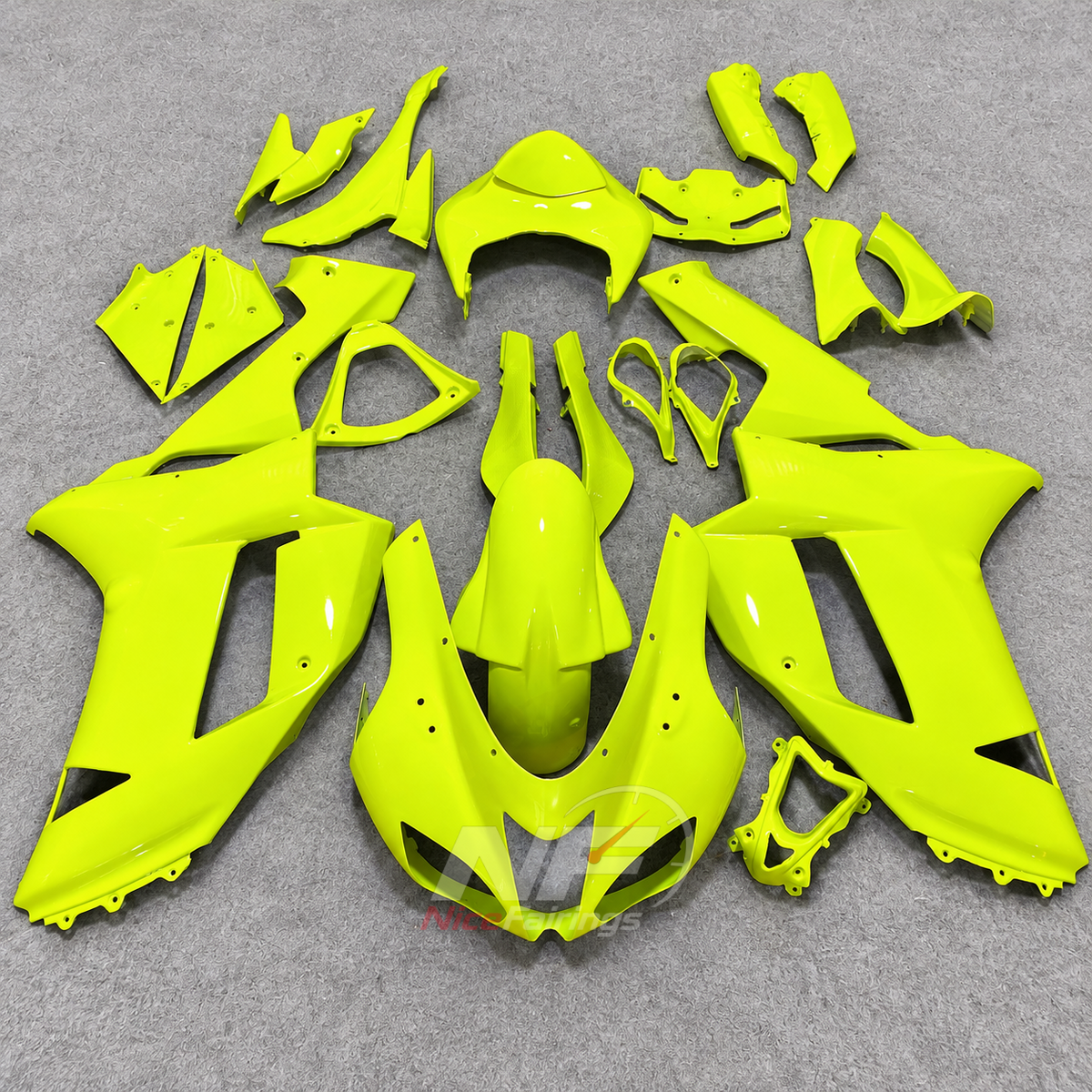 Kawasaki ZX6R 2007-2008 Yellow body panels - front view