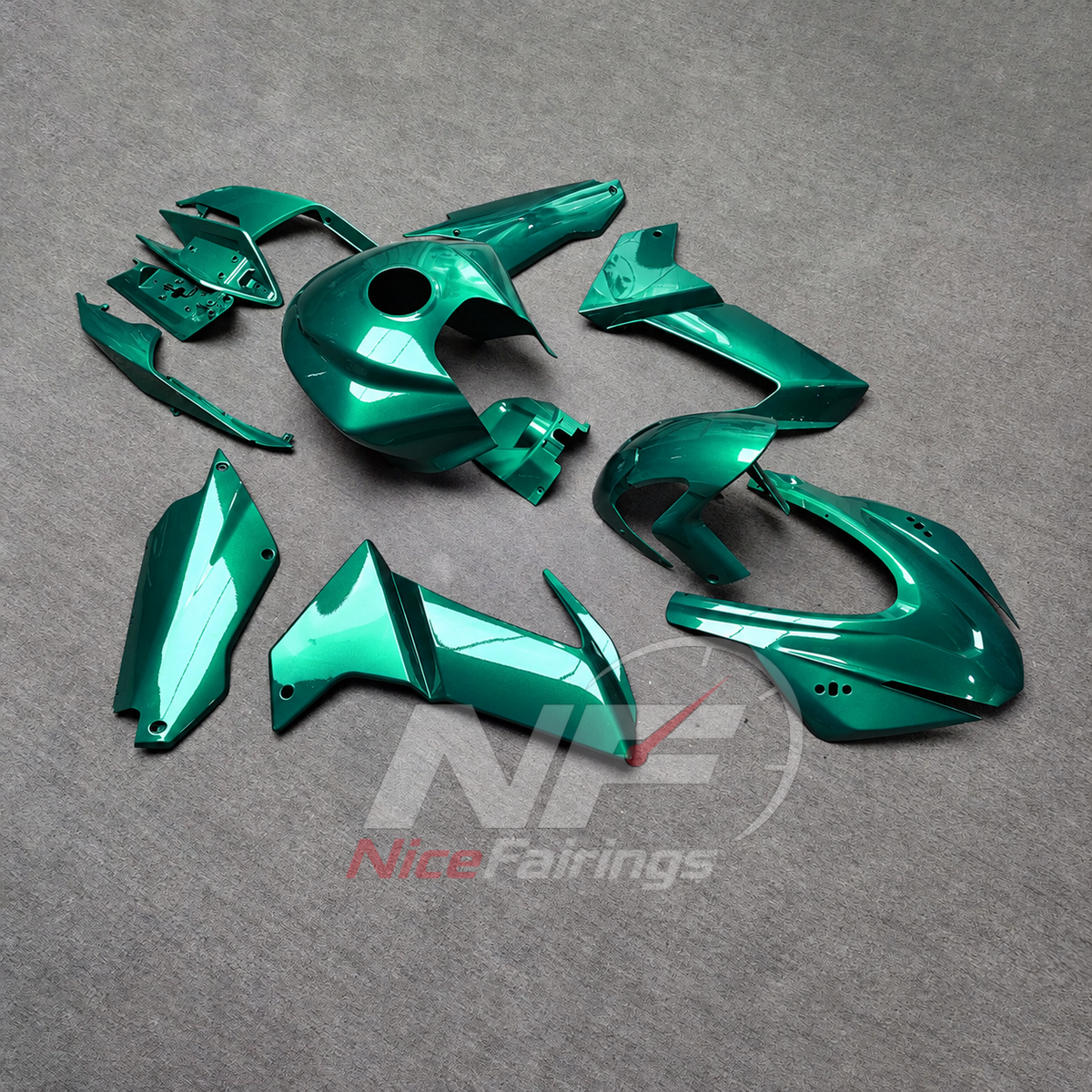 Motorcycle Fairing Kit Fits 2020-2024 APRILIA RS660 - ABS Plastic - Green | NiceFairings - side angle image