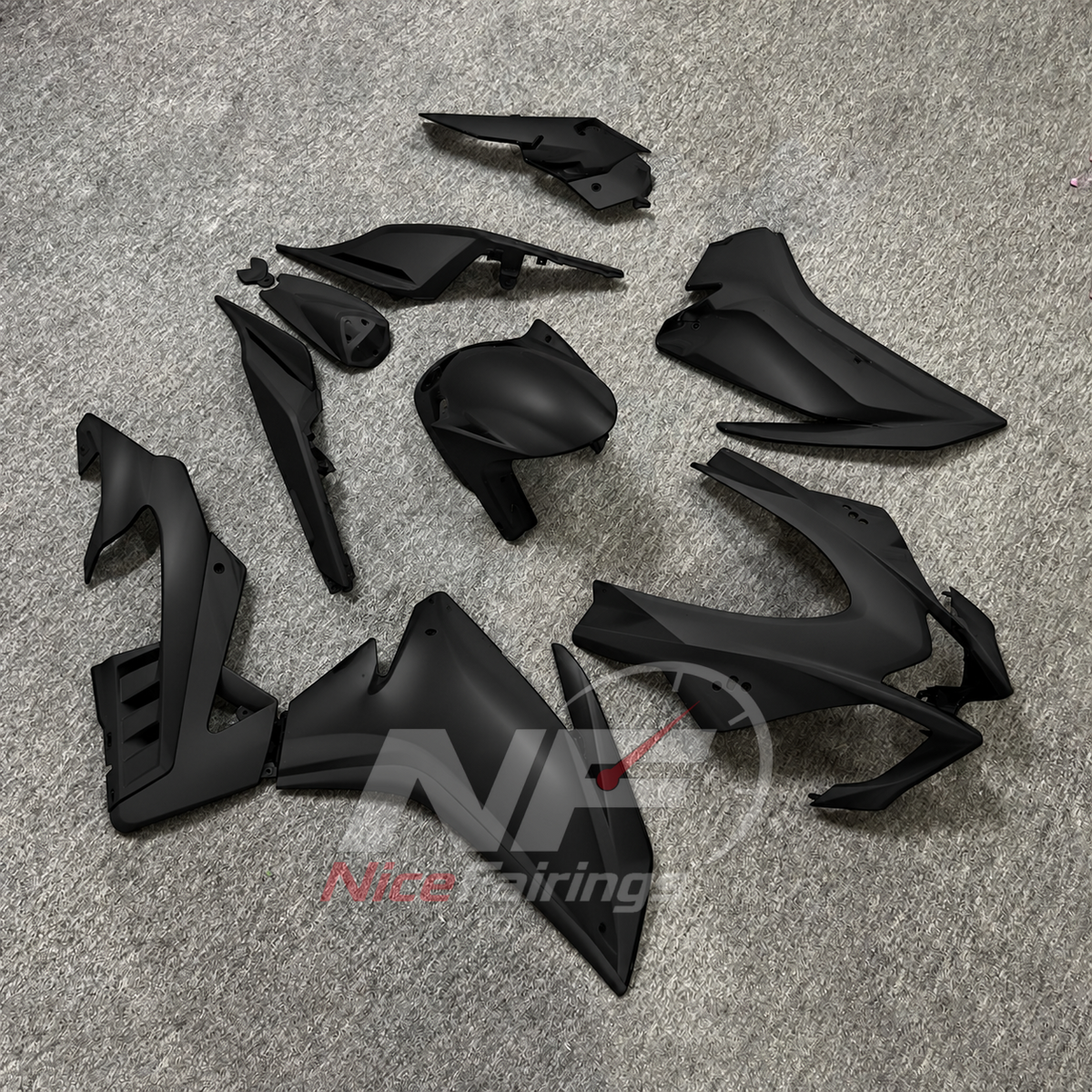 Motorcycle Fairing Kit Fits 2016-2020 APRILIA RSV4 1000 - ABS Plastic - Matte Black | NiceFairings - front angle image