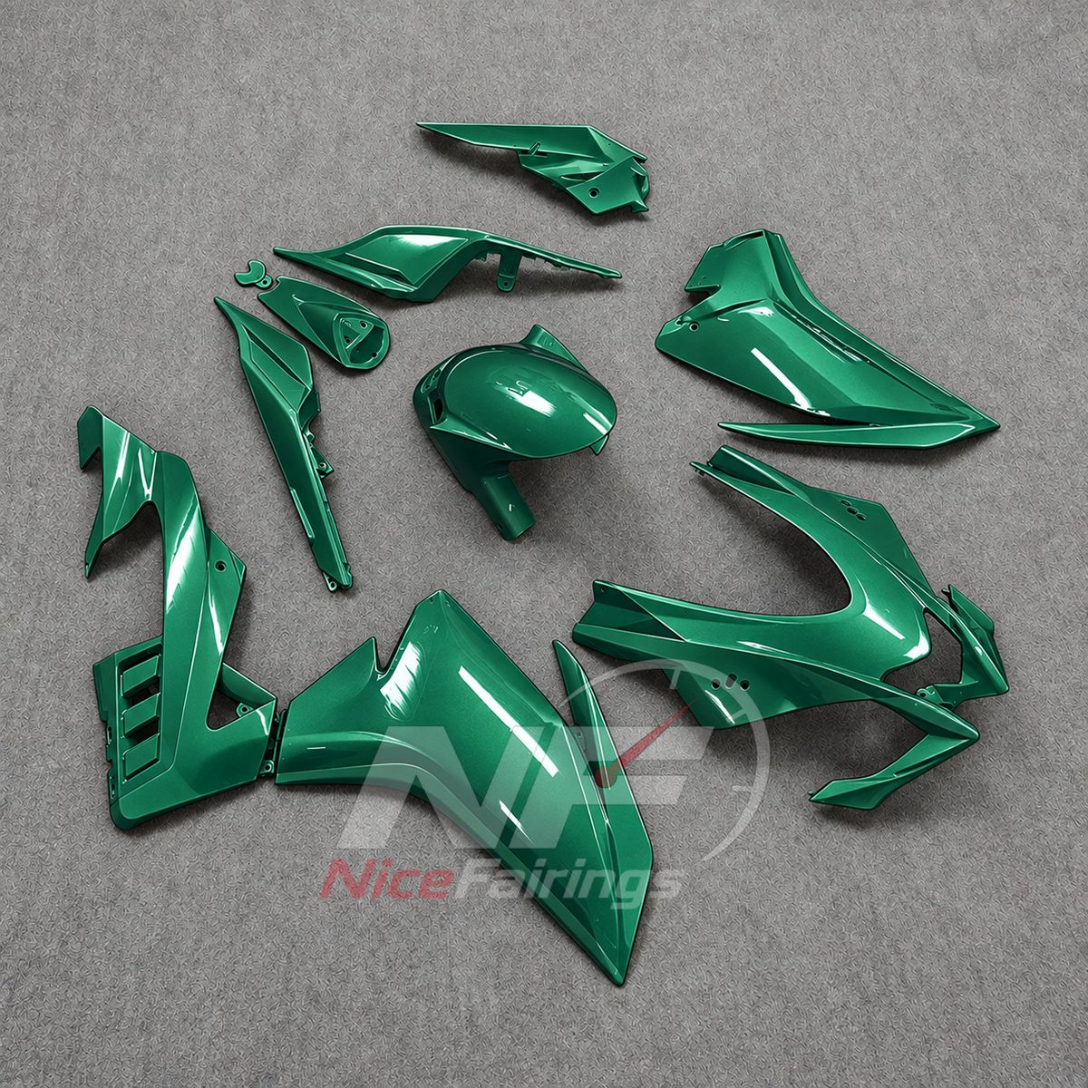 Injection-Molded Fairing Kit Fits 2016-2020 APRILIA RSV4 1000 - ABS Bodywork - Green | NiceFairings - front angle image