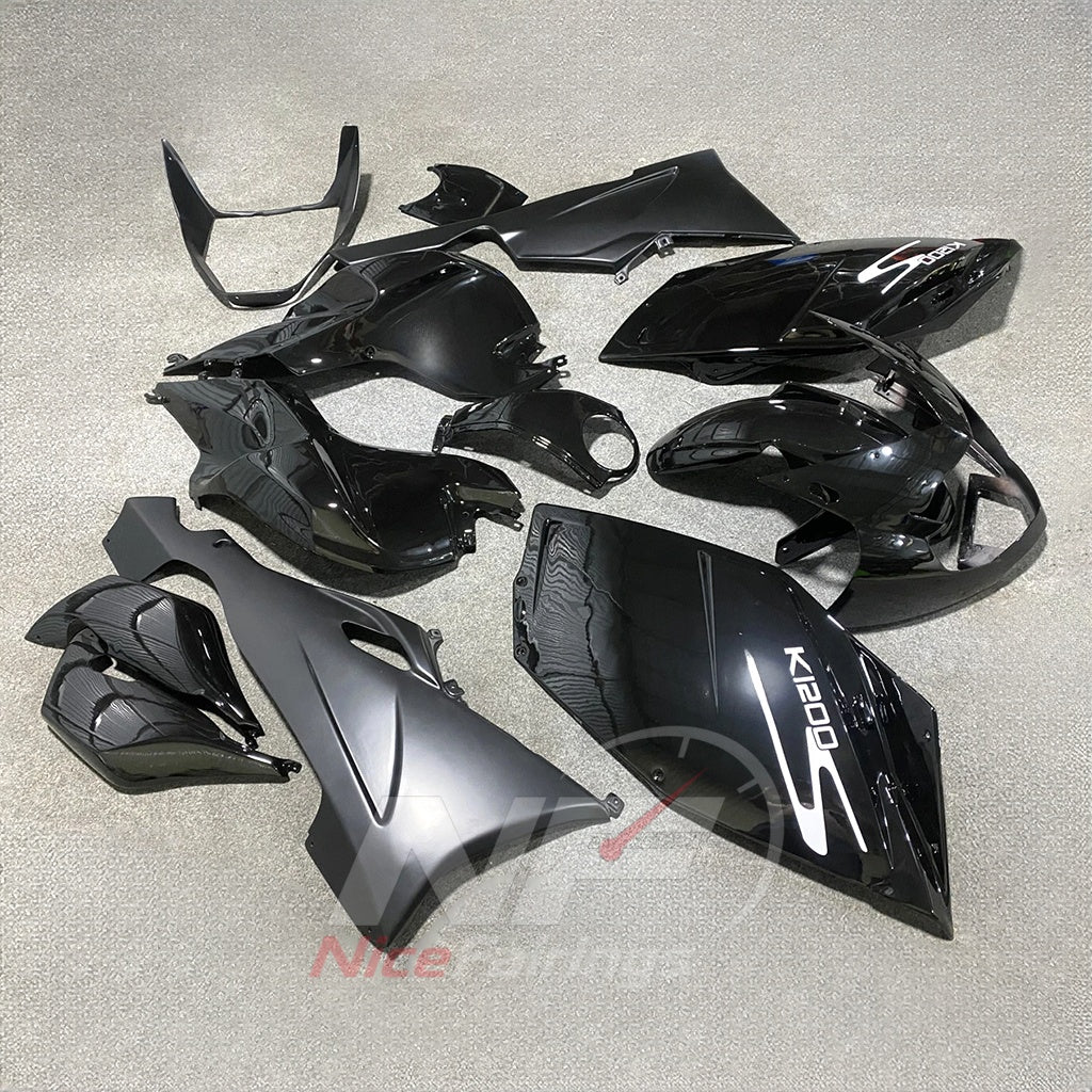 Fairing Kit Fits 2005-2010 BMW K1200S - ABS Plastic Bodywork - Black Silver | NiceFairings - side angle image
