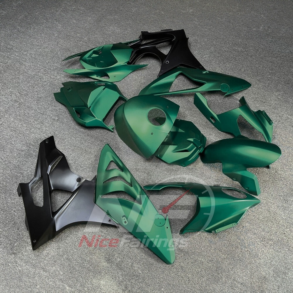 Fairings Kit Fits 2009-2014 BMW S1000RR - Injection-Molded ABS - Emerald Green Black with Tank Cover | NiceFairings - side angle image