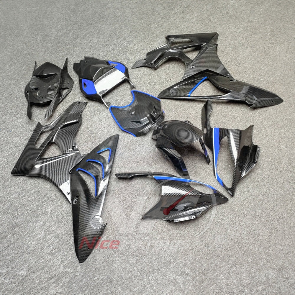 Aftermarket Fairing Kit Fits 2009-2014 BMW S1000RR - Sportbike ABS Bodywork - Silver Blue Black | NiceFairings - side angle image