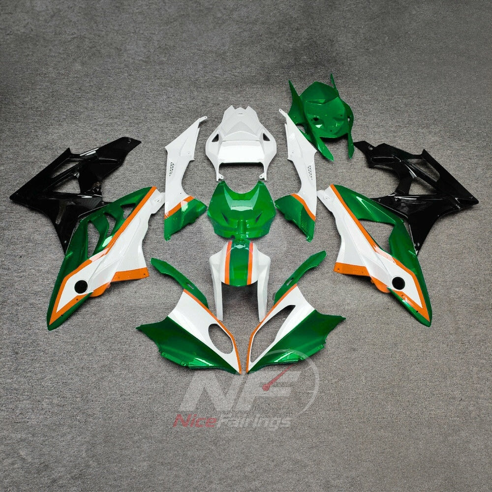 Fairings Kit Fits 2009-2014 BMW S1000RR - Injection-Molded ABS - Green White Black | NiceFairings - main product image