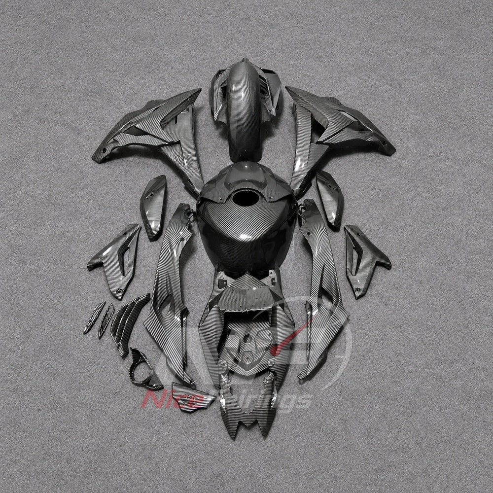 Fairing Kit Fits 2014-2016 BMW S1000R - ABS Plastic Carbon Fiber Look - Black with Tank Cover | NiceFairings - side angle image