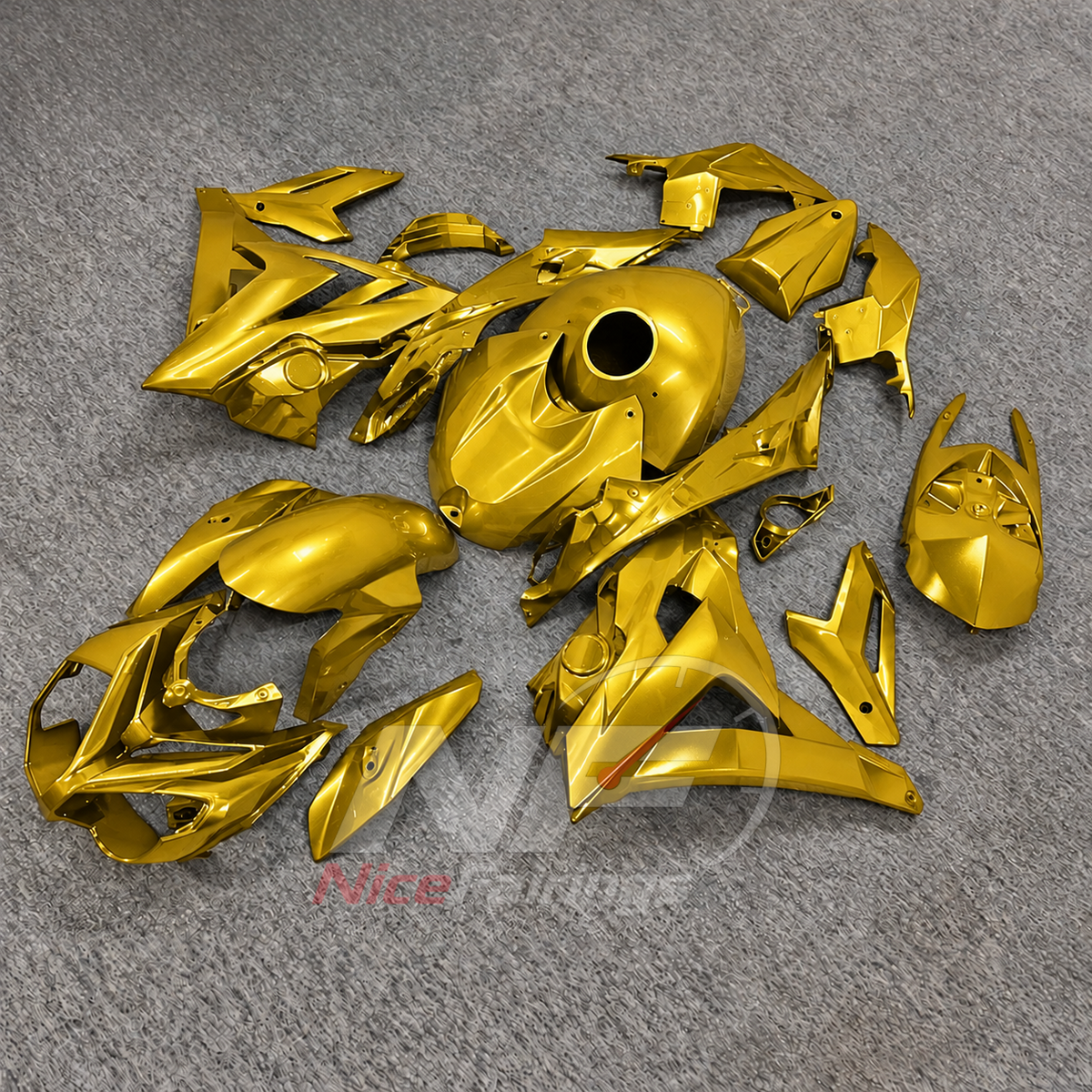 Aftermarket Fairing Kit Fits 2014-2016 BMW S1000R - ABS Plastic Bodywork - Gold with Tank Cover | NiceFairings - front angle image
