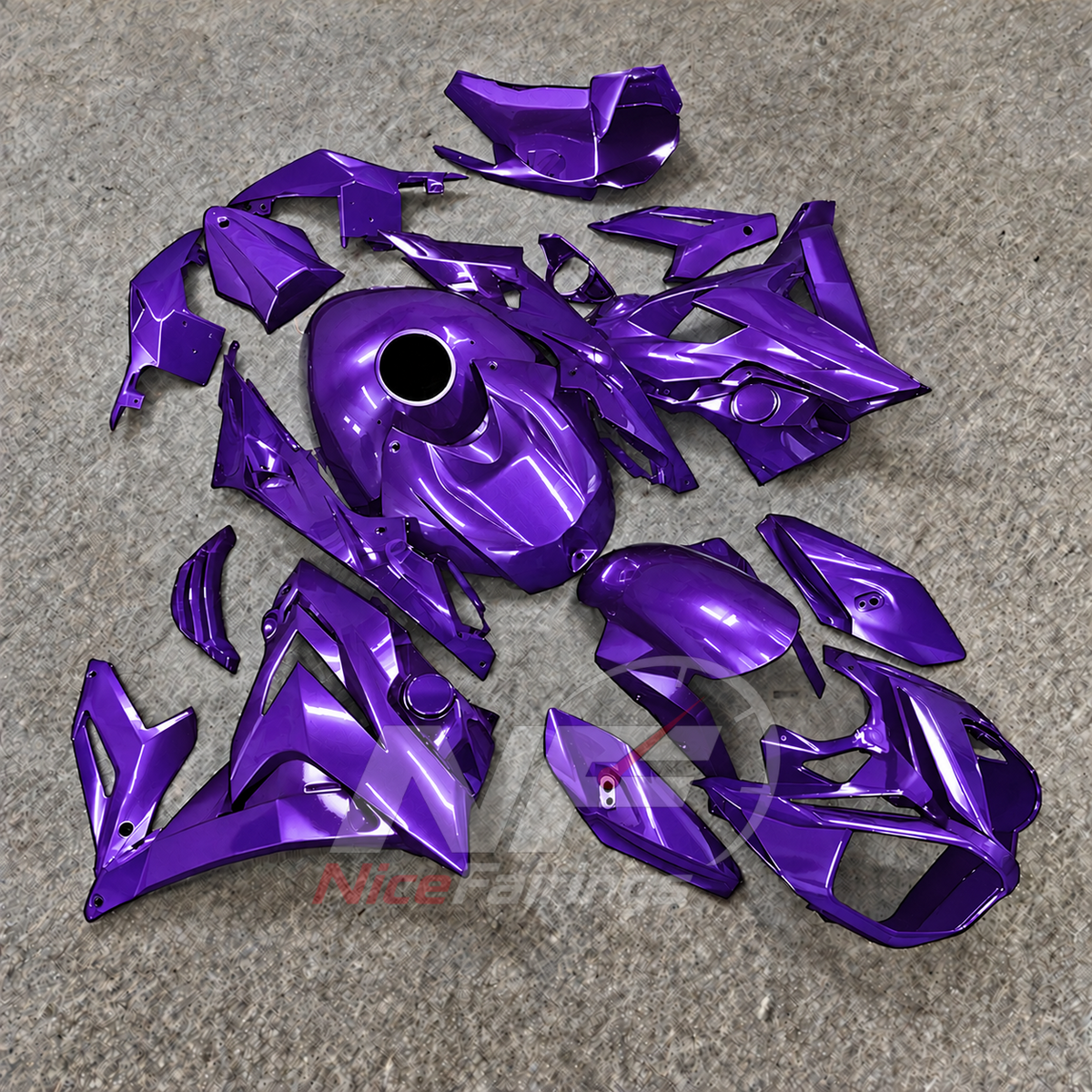 Fairings Kit Fits 2014-2016 BMW S1000R - Aftermarket ABS Panels - Purple with Tank Cover | NiceFairings - front angle image