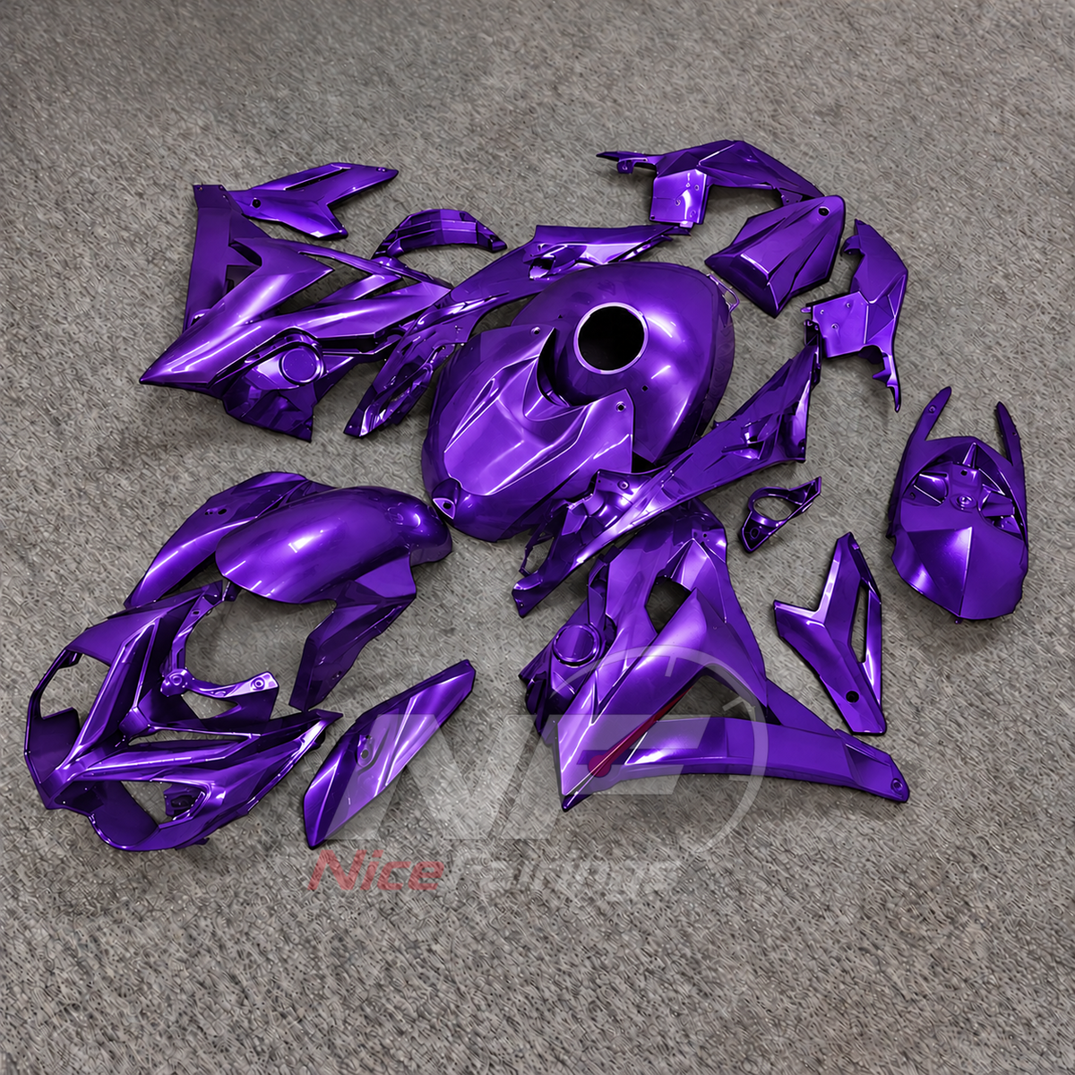 Fairings Kit Fits 2014-2016 BMW S1000R - Aftermarket ABS Panels - Purple with Tank Cover | NiceFairings - side angle image