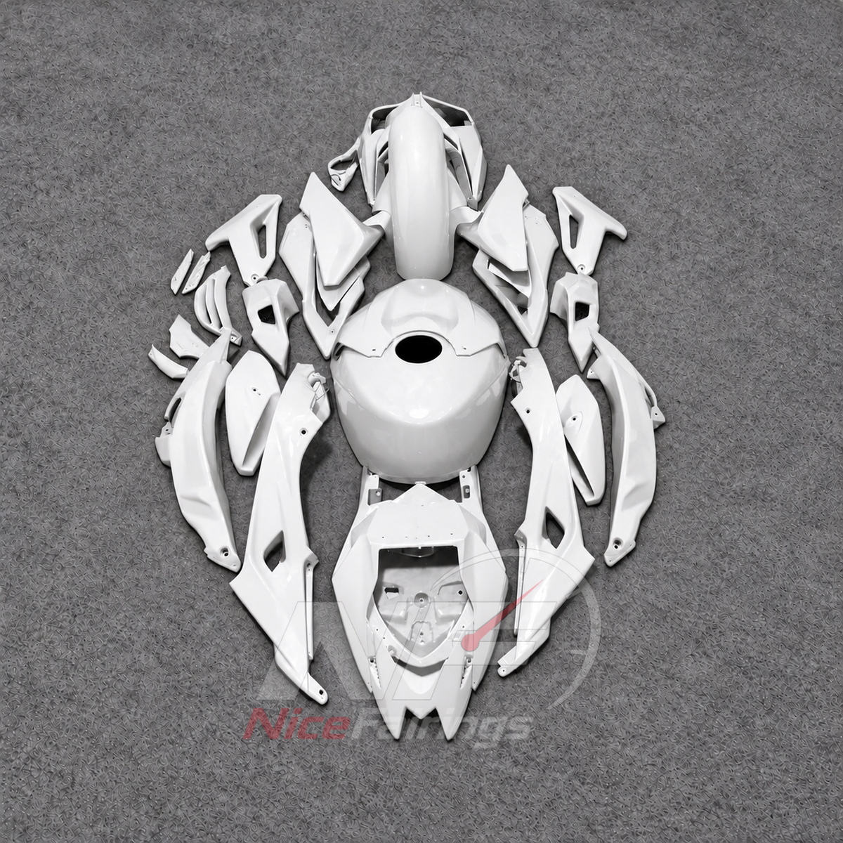 Fairing Kit Fits 2017-2020 BMW S1000R - Sportbike ABS Bodywork - White | NiceFairings - front angle image
