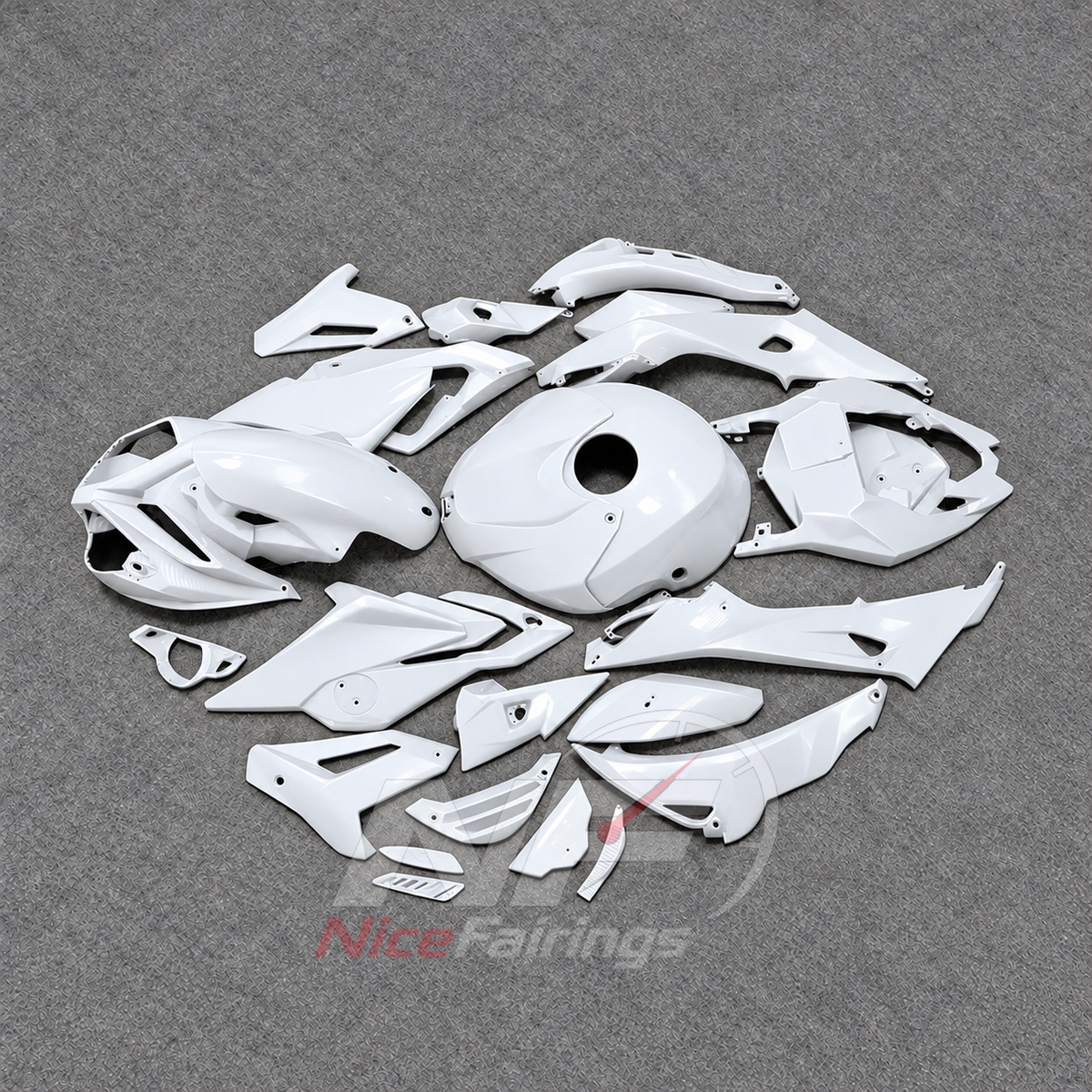 Fairing Kit Fits 2017-2020 BMW S1000R - Sportbike ABS Bodywork - White | NiceFairings - side angle image