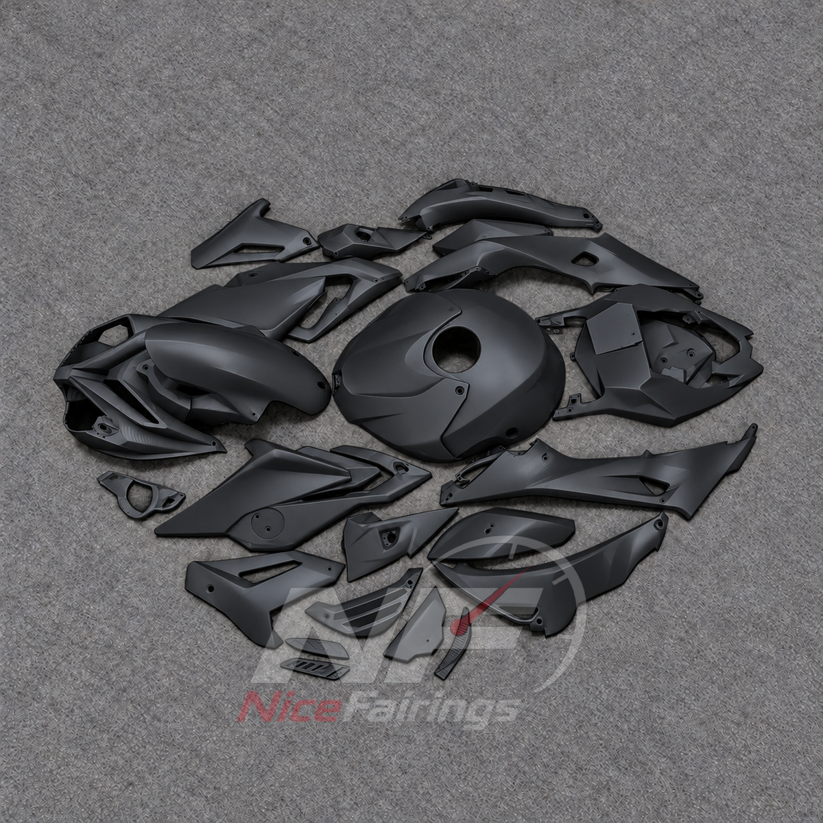 Motorcycle Fairing Kit Fits 2017-2020 BMW S1000R - Replacement ABS Plastic - Black | NiceFairings - side angle image