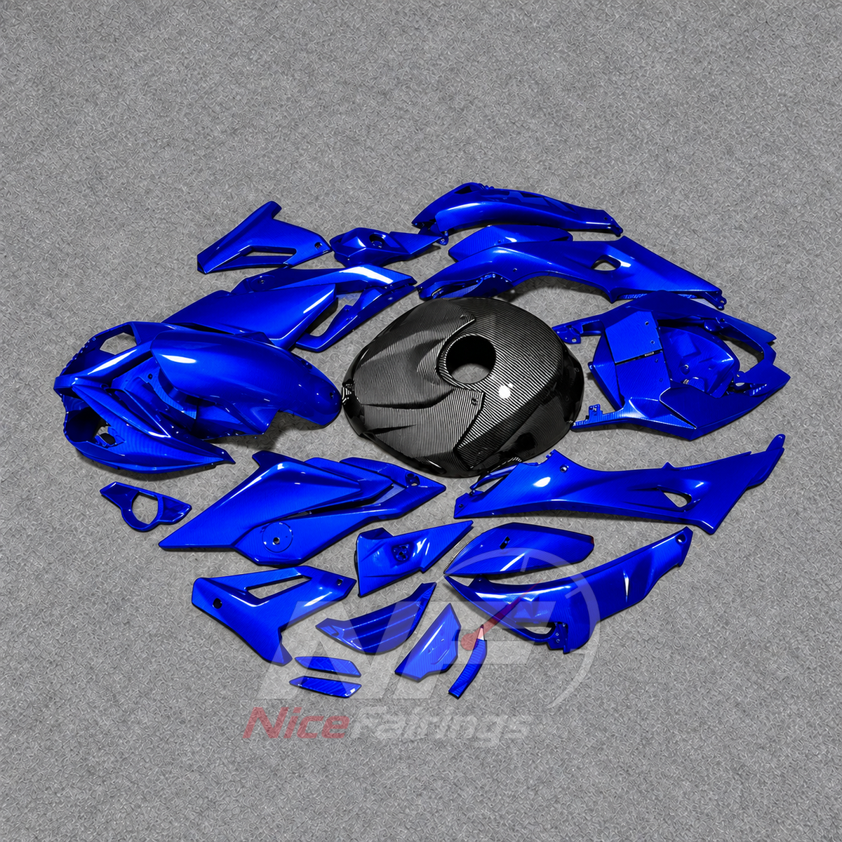 Aftermarket Fairing Kit Fits 2017-2020 BMW S1000R - ABS Fairing Panels - Blue Black | NiceFairings - side angle image