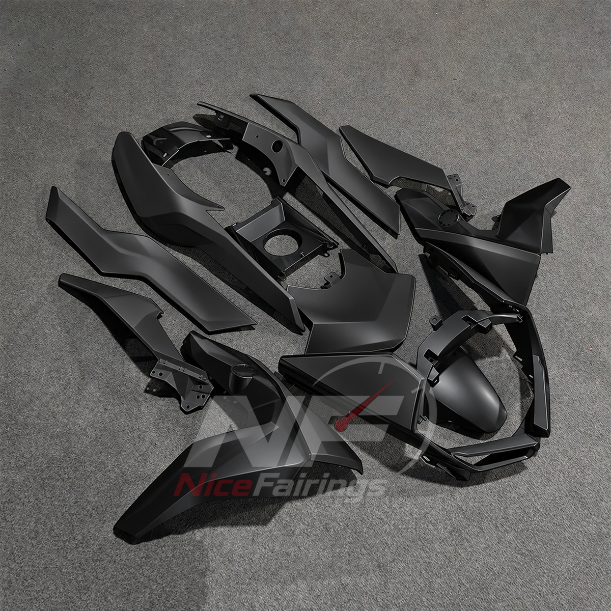 Custom Fairings Fit 2019-2025 BMW C400GT - Injection-Molded ABS Plastic - Charcoal Black | NiceFairings - side angle image