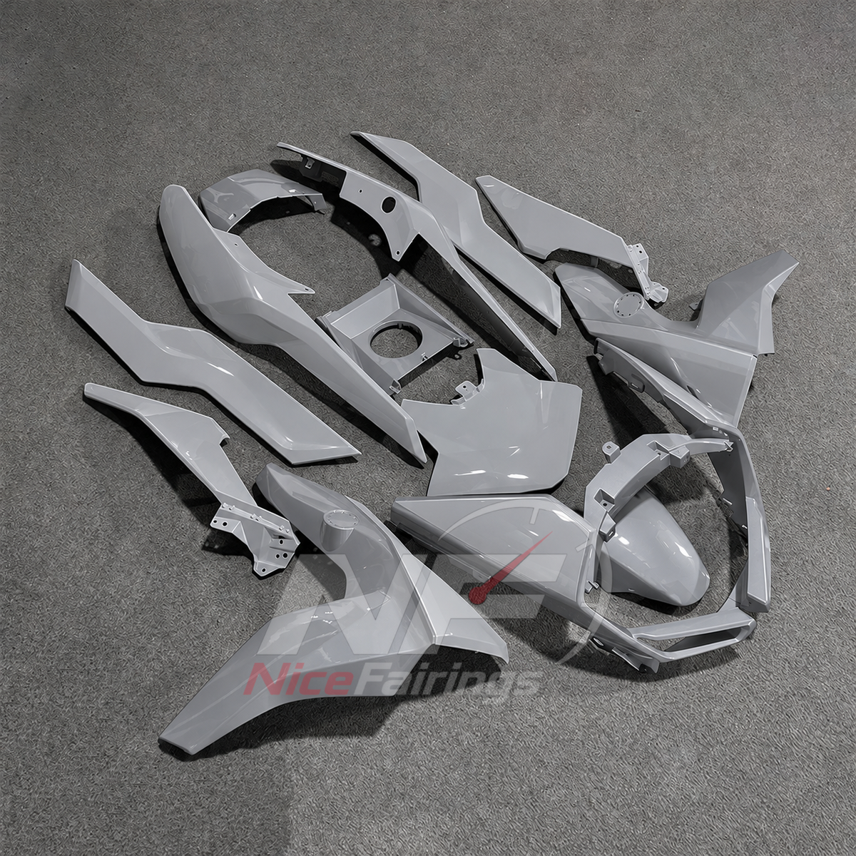Replacement Fairings Fit 2019-2025 BMW C400GT - Injection-Molded ABS Plastic - Silver Gray | NiceFairings - front angle image